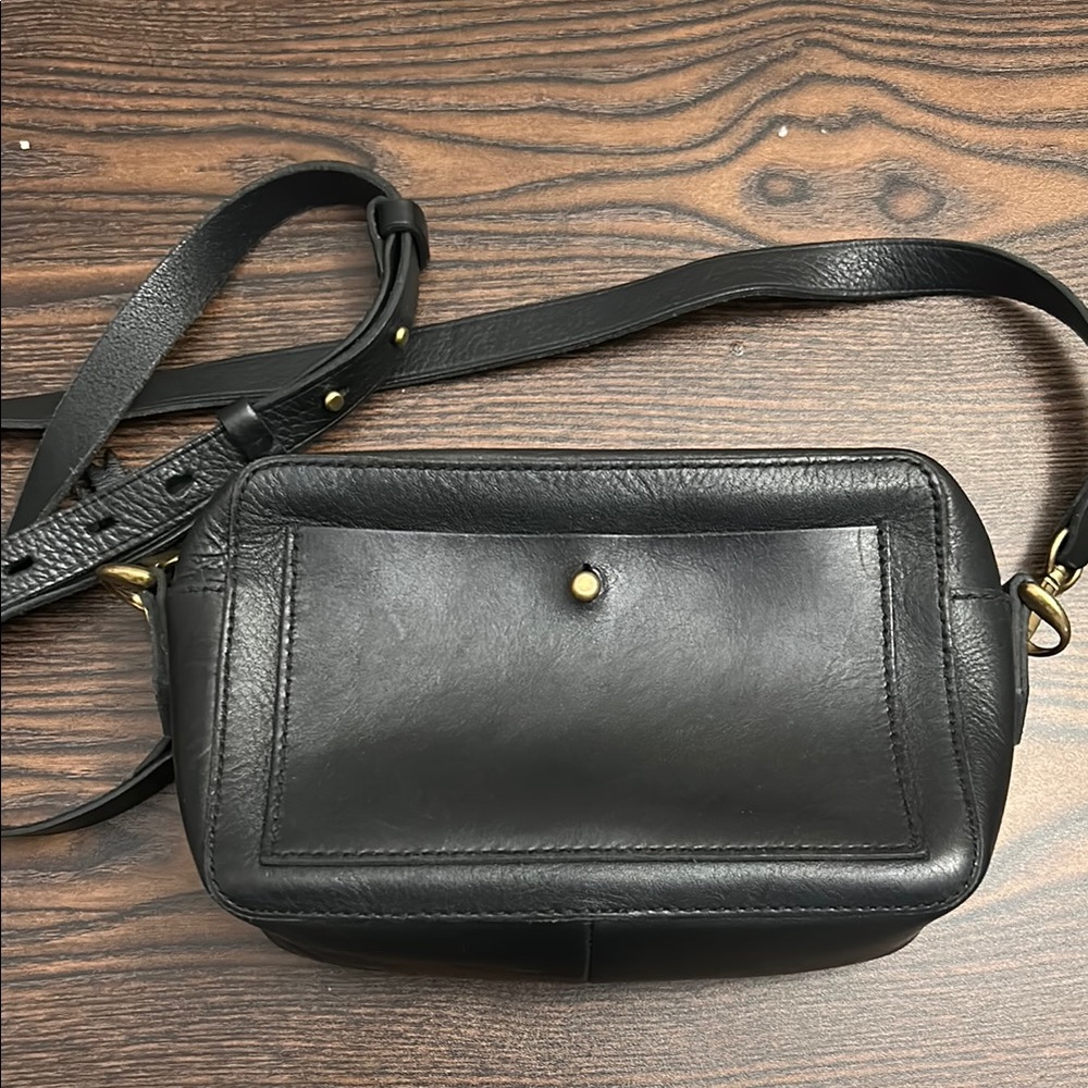 Madewell Black Leather Crossbody Bag